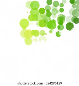 Bubbles Unique Green Bright Vector Background