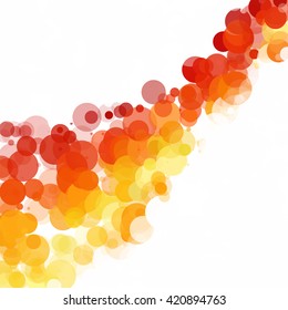 Bubbles Unique Orange Bright Vector Background