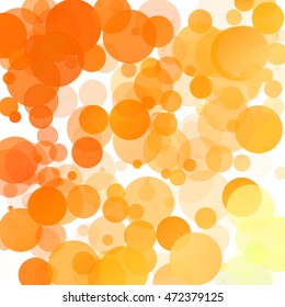 Bubbles Unique Orange Bright Vector Background