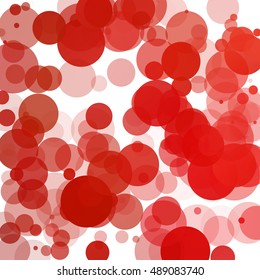 Bubbles Unique Red Bright Vector Background