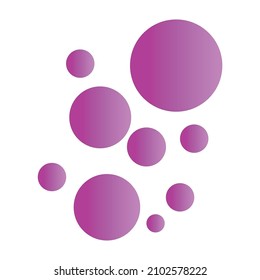 Bubbles vector icon. Pink purple floating bubbles on white background.  Bubble gum soda bubbles.