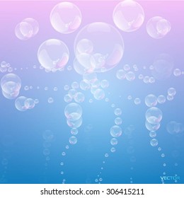 bubbles vector illustration in blue color