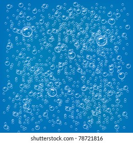 bubbles vector illustration in blue color