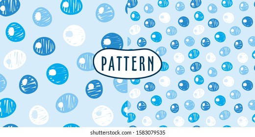 Bubbles vector seamless pattern with flat line icons. Vector seamless pattern. Repeating geometric illustration. Simple graphic design. 