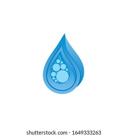 burbujas en el icono del vector azul de agua