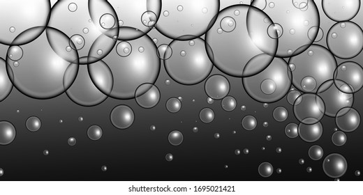 Bubbles of water foaming and flying up