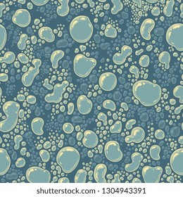 The bubbles in the water. Hand drawn engraving. Editable vector vintage illustration. Seamless wallpaper pattern. 8 EPS 