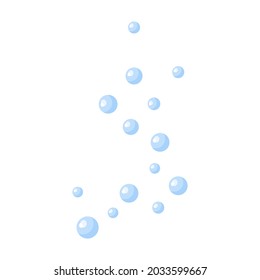 Bubbles water isolated on white background. Cartoon character of ocean for children. Simple kid print fish. Design for any purposes. Vector illustration.