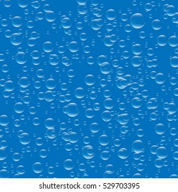 Bubbles in water on blue background. Vector