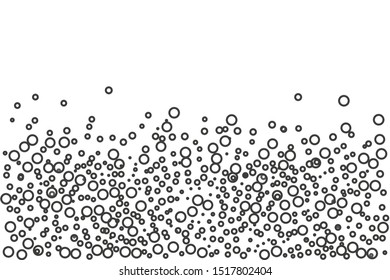 Bubbles in water on white background. Vector illustration in flat design
