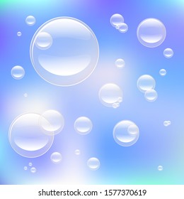 bubbles in water vector on colorful background.