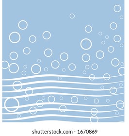 bubbles and wavy stripe background