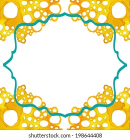 Bubbles yellow watercolor frame