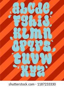 Bubblestyle vector alphabet on red background