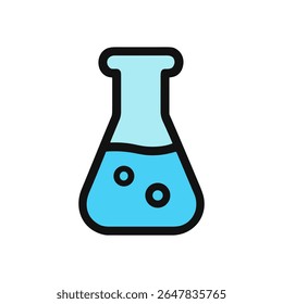 Bubbling Blue Chemistry Experimento Beaker. Ilustración de símbolo de icono