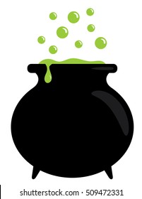 Bubbling Cauldron with Green Potion