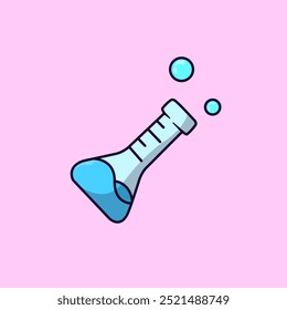 Bubbling Chemical Flask Cartoon Vector Illustrations. Science Laboratory Equipment. Flat Cartoon Concept.