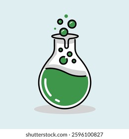 A bubbling chemical mixture reacting inside a laboratory container, creating foam, gas, and an energetic display of scientific experimentation