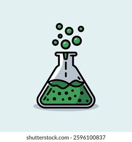 A bubbling chemical mixture reacting inside a laboratory container, creating foam, gas, and an energetic display of scientific experimentation