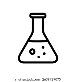 Bubbling liquid in a flask. Icon symbol illustration