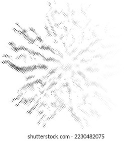 Bubbling mandala in the form of contour contrasting circles, gradient transparency of the right side. Space for copy text, optical effect. Vector.