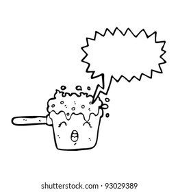 Blasen auf Pfannenkartoon
