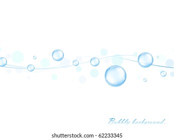 bubbly background with abstract waves over white