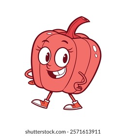 Bubbly Cartoon Paprika Character Spicing Up the Day