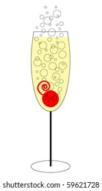 Bubbly Cocktail with a Cherry Garnish