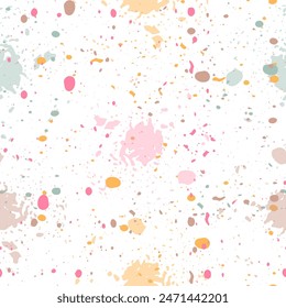 Bubbly colorful hand drawn seamless pattern. Watercolor soap bubbles. Vector pattern