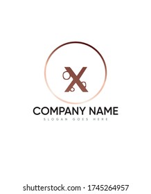 Bubbly fun initials lowercase letter type X logo template, Vector logo for business and company identity 