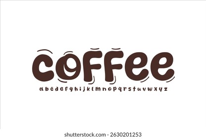 Bubbly handgeschriebene Schrift mit warmen runden Buchstaben für Coffee Shops und gemütliche Branding
