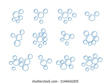 Bubbly soap symbols. Soap foam bubbles air