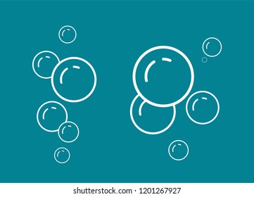 Bubbly symbols. Soap foam bubbles vector icons. Illustration of sphere bubble air