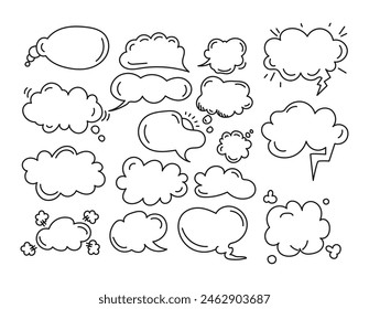 buble cloud chat text empty vector illustration