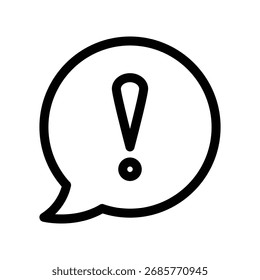 Burbuja y signo de exclamación icono de contorno de diseño de Vector Bueno para el Web o App móvil