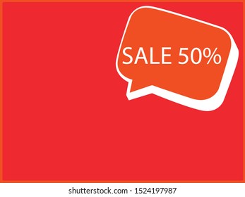 Buble message discount sale up to 50 off.