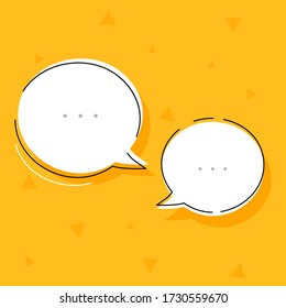 buble text icon on yellow background vector illustration modern style 