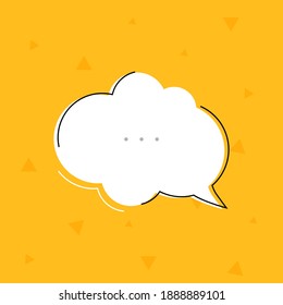 buble text icon on yellow background vector illustration modern style 