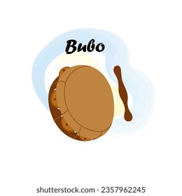 Bubo. Instrumento musical tradicional eslavo, ucraniano. Ilustración del vector