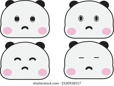 Bubu emoticon vector features a cute and expressive bear character, designed with a playful and friendly demeanor. This vector illustration captures various emotions, such as happiness, surprise, love