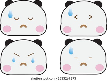 Bubu emoticon vector features a cute and expressive bear character, designed with a playful and friendly demeanor. This vector illustration captures various emotions, such as happiness, and love. 