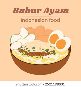 Bubur Ayam Indonesian food vector design illustration