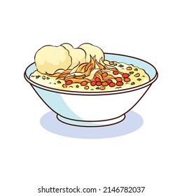 Bubur ayam is a typical Indonesian food. This dish is made from finely ground rice with the addition of chicken, beans, crackers and so on.
