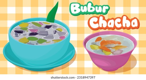 Bubur Chacha: Un postre malayo con sopa de coco dulce, con ingredientes coloridos como batatas, taro, plátanos y perlas de Santiago. Es cremoso, rico y reconfortante.