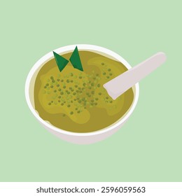 Bubur kacang hijau or sweet mung bean porridge vector illustration