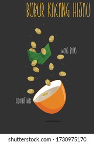 Bubur kacang Hijau. Vector illustration