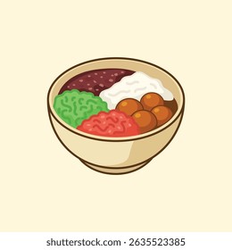 Bubur Madura is an Indonesian traditional mixed porridge with coconut milk, originally from Madura.