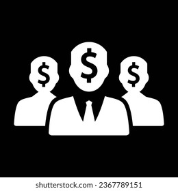 BuBusiness investor icon, vector graphics