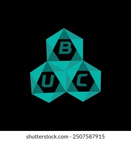 Logotipo de letra minimalista creativa BUC. Diseño único del logotipo de la letra del alfabeto de las iniciales del Vector de BUC
